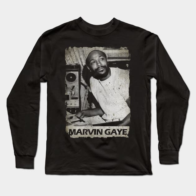 Marvin Gaye - Vintage On Frame Long Sleeve T-Shirt by WHITE ANGEL STUDIO